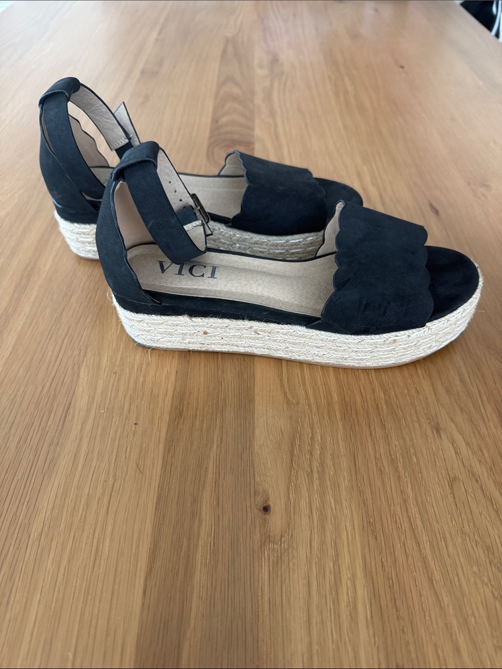 Vici espadrilles, very gently worn, size 8, black